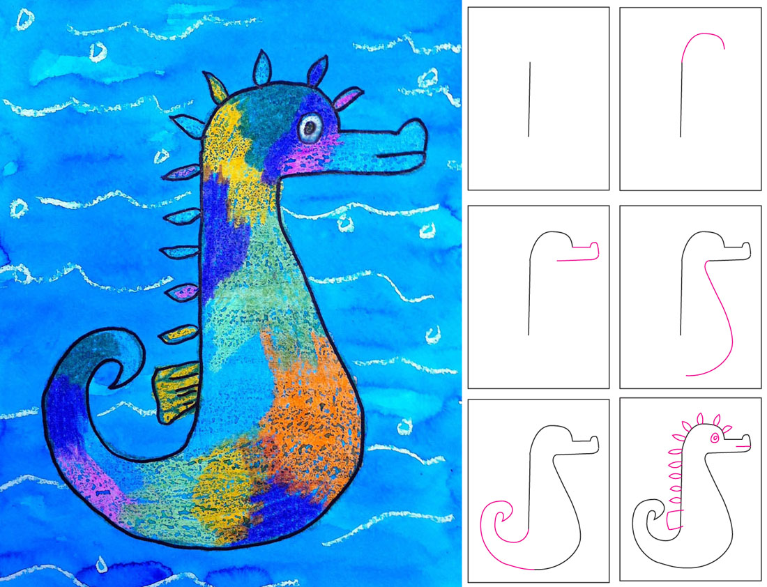 1100x842 Learn To Draw A Seahorse For Kids Eric Carle, Seahorses And Kids Org