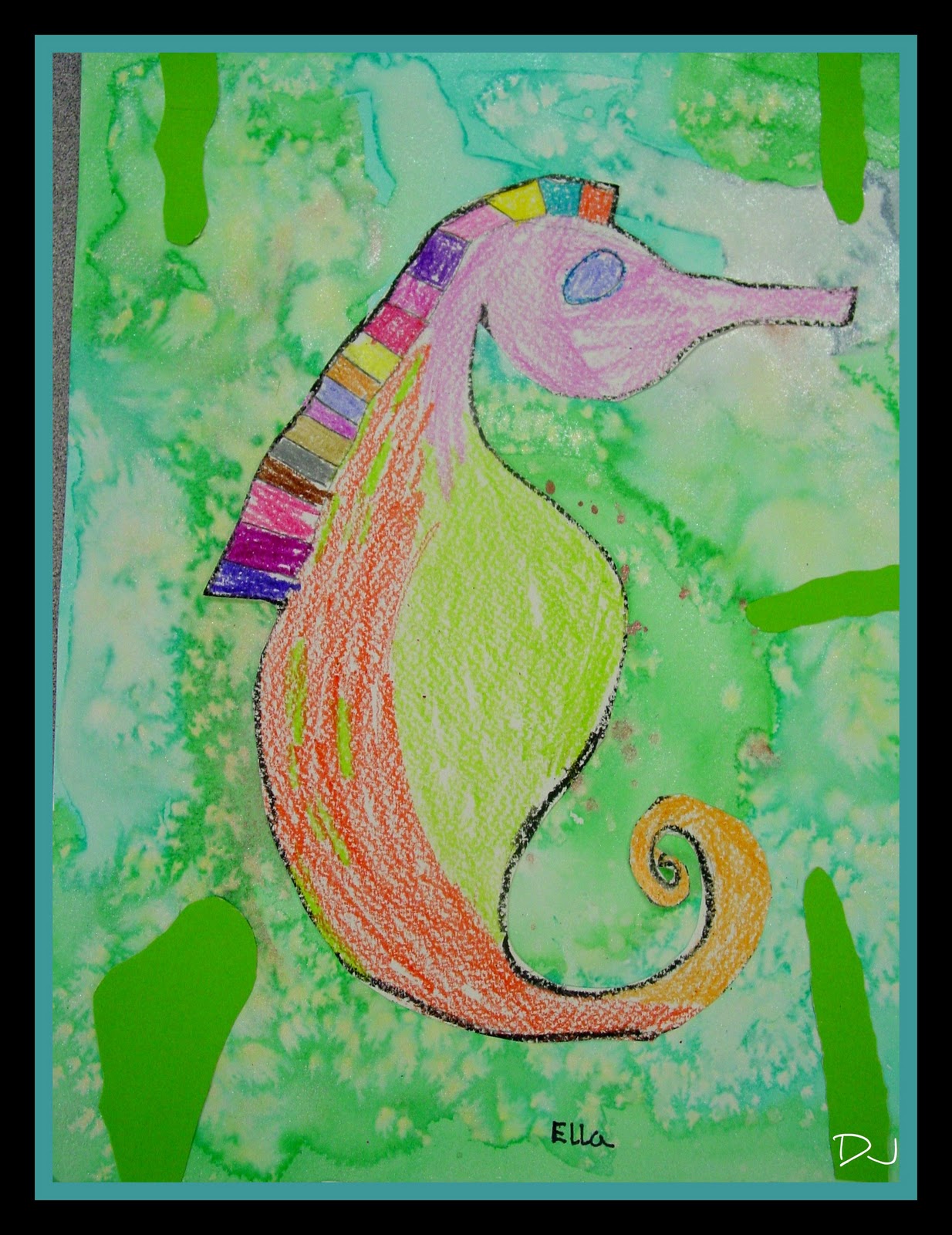 1234x1600 Spittin Toad Kids Art Drawing Sea Horses