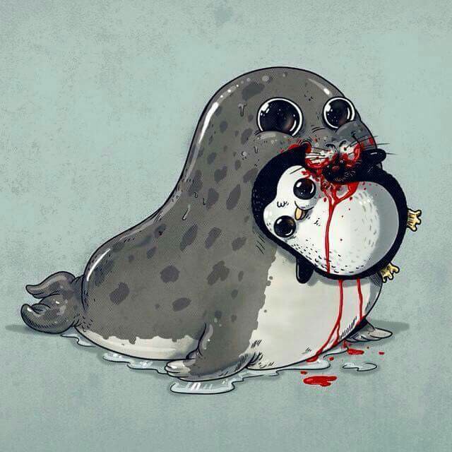 640x640 Seal And Penguin Nature Is Adorable Artwork
