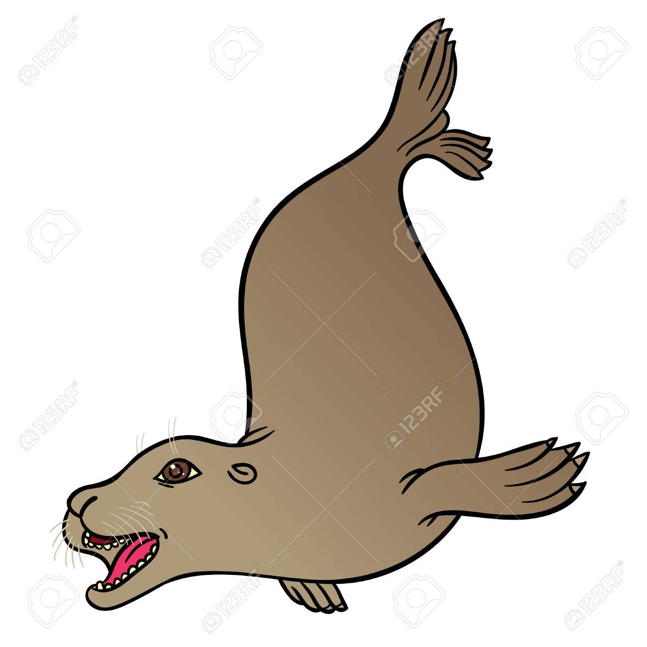1300x1300 Vector Hand Drawing Eared Seal