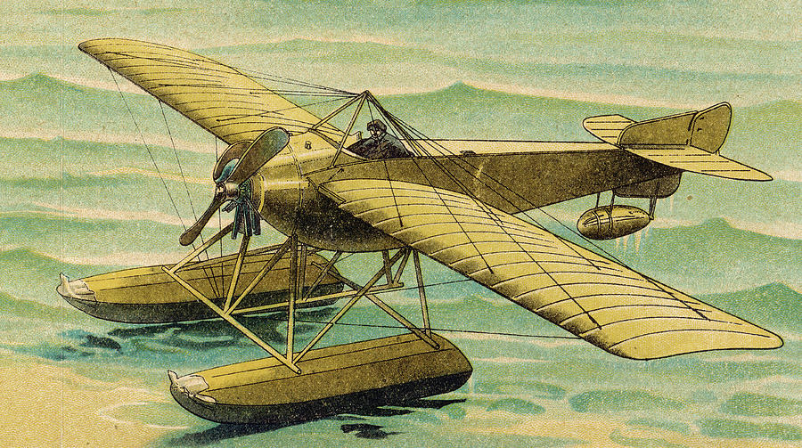 900x503 An Early Type Of French Seaplane Drawing By Mary Evans Picture Library