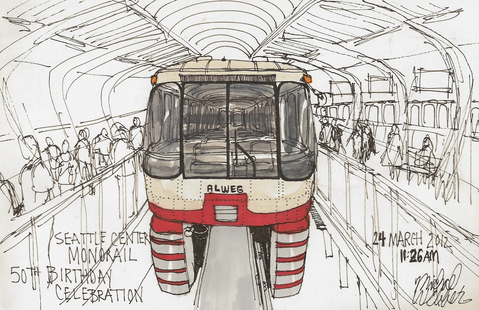 1600x1037 Urban Sketchers Seattle Seattle Center Monorail