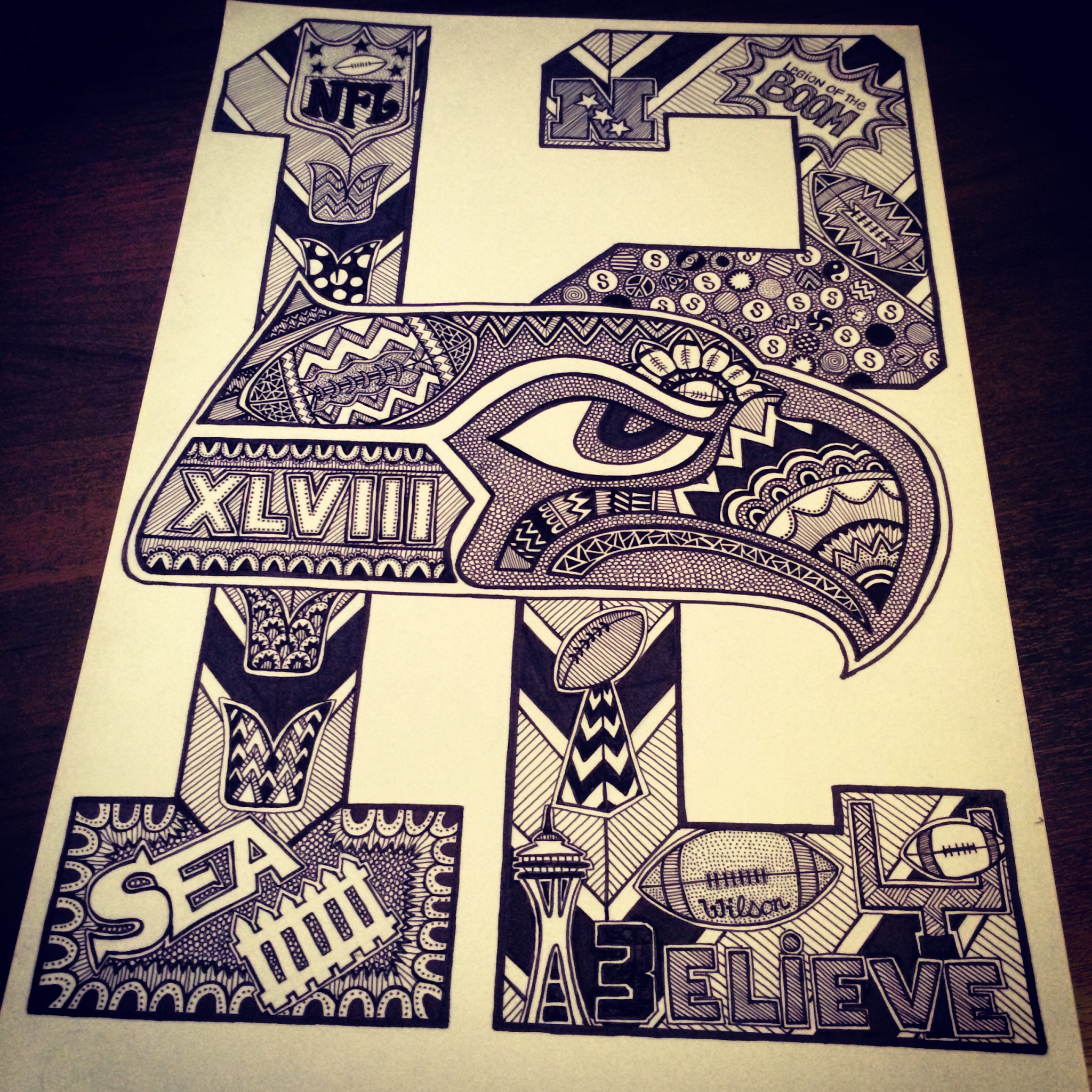 Seattle Seahawks Drawing at GetDrawings.com | Free for personal use