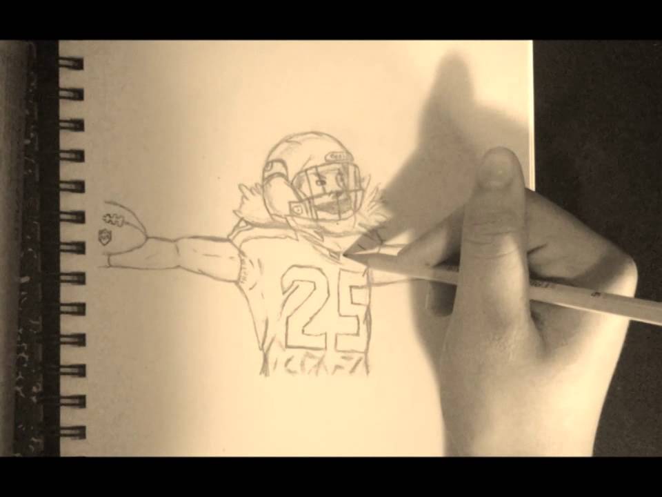 960x720 How To Draw Richard Sherman From Seattle Seahawks