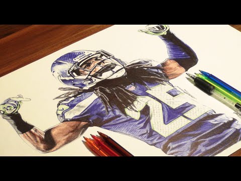 480x360 Pen Drawing Of Richard Sherman
