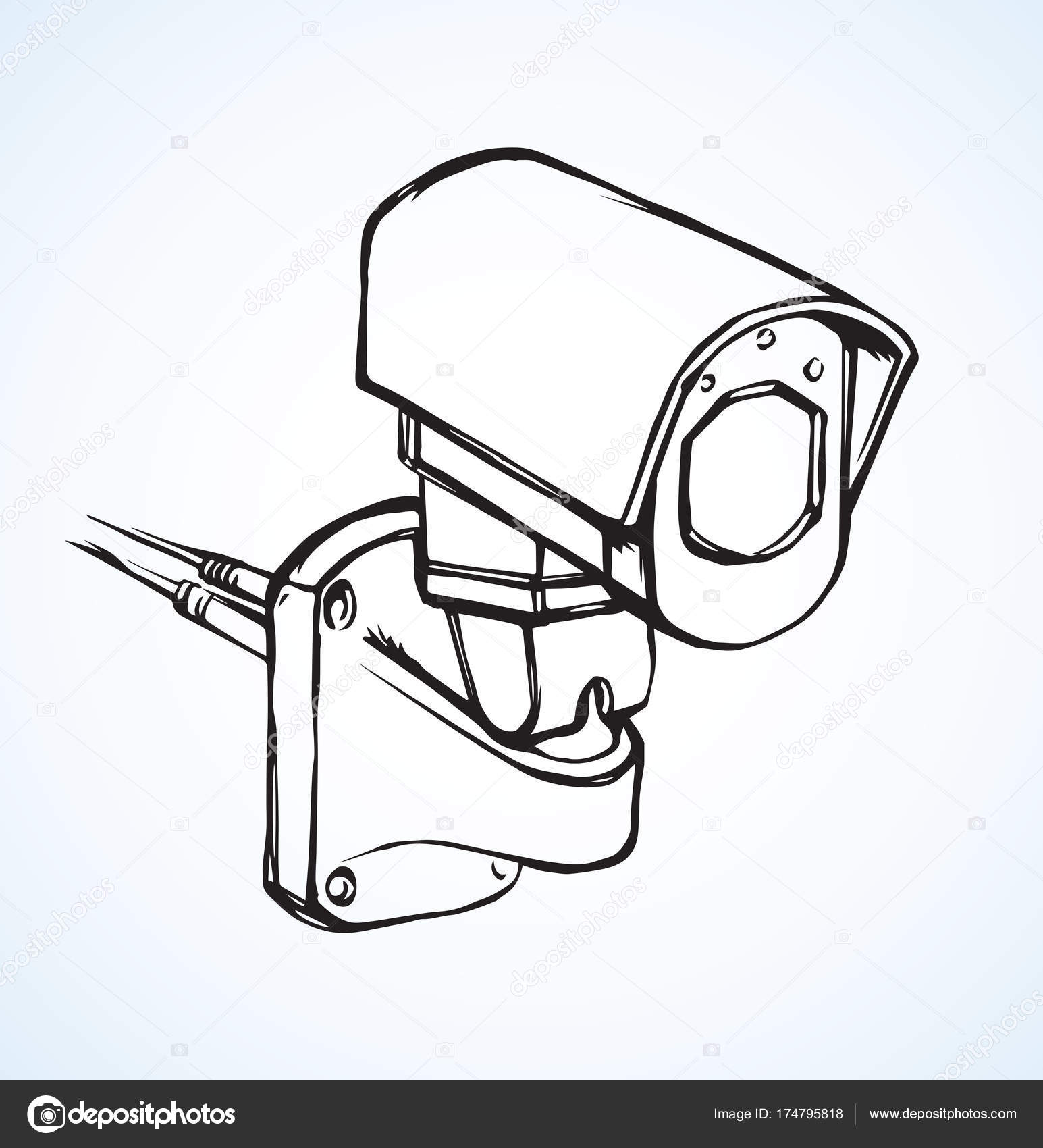 1545x1700 Security Camera. Vector Drawing Stock Vector Marinka