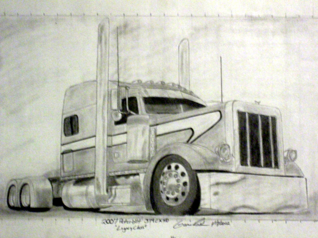 1022x766 Pencil Drawings Of Semi Trucks Drawing Forum And Art Community