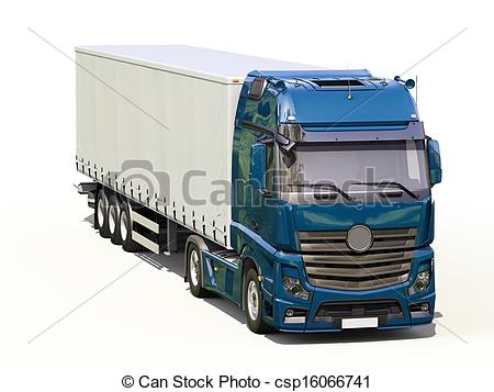 450x357 A Modern Semi Trailer Truck On Light Background Drawing