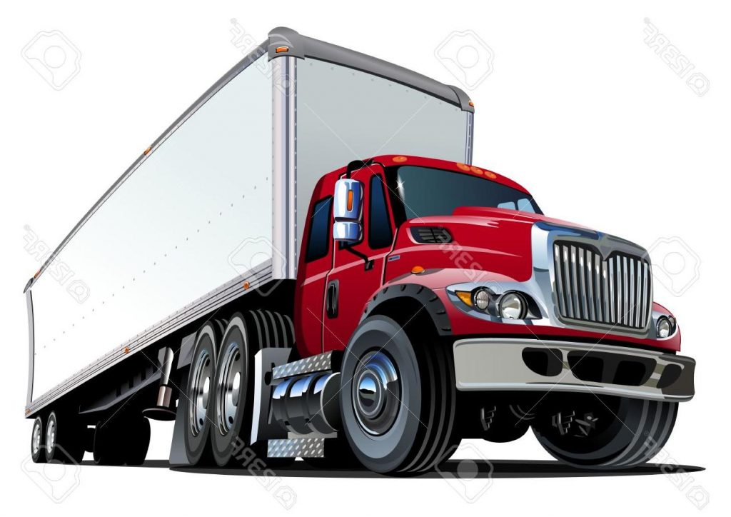 1024x724 Best Free Cartoon Semi Truck Stock Vector Trailer Drawing