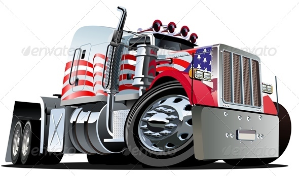 590x348 Vector Cartoon Semi Truck Semi Trucks, Cartoon Drawings And Cartoon