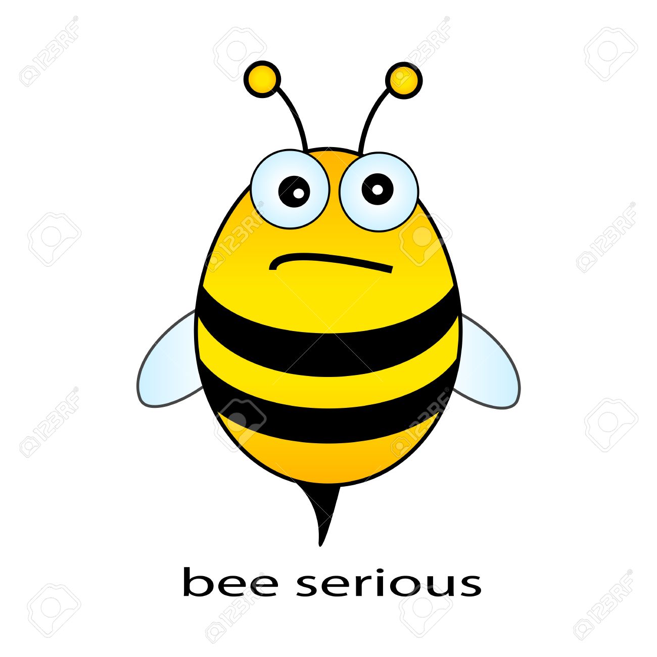 1300x1300 Bee Serious, Funny Vector Drawing Royalty Free Cliparts, Vectors
