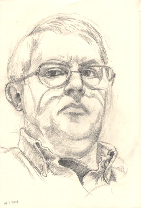 490x723 Self Portrait Drawing Of Me Being Serious Julius Guzy