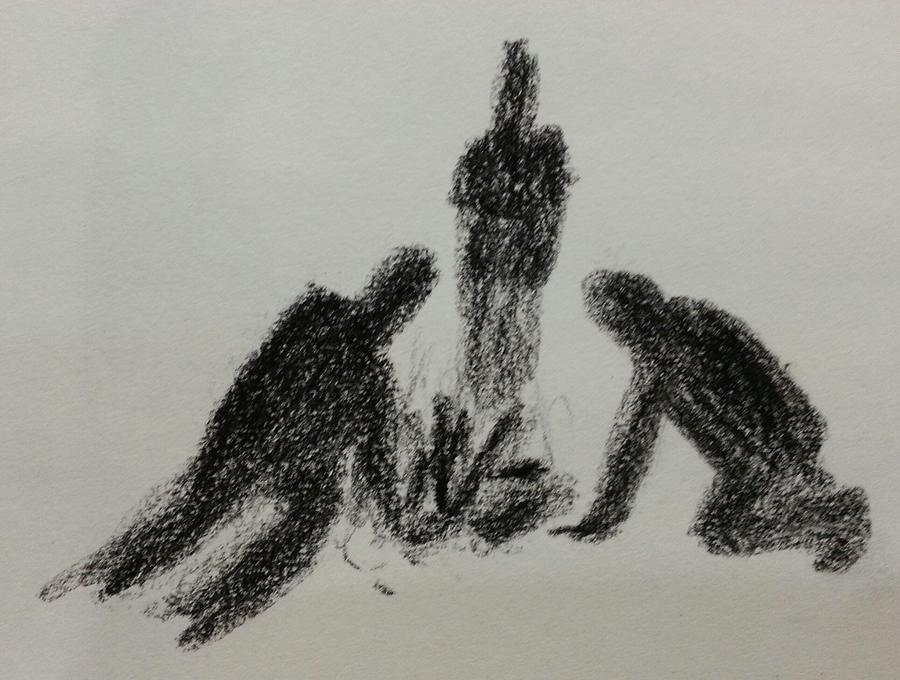 900x680 Setting The Campfire Drawing By Steve Jorde