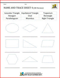 201x261 Shapes Worksheets