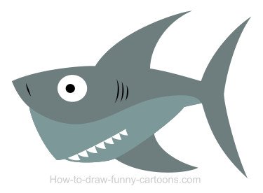 375x276 Drawing A Shark Cartoon