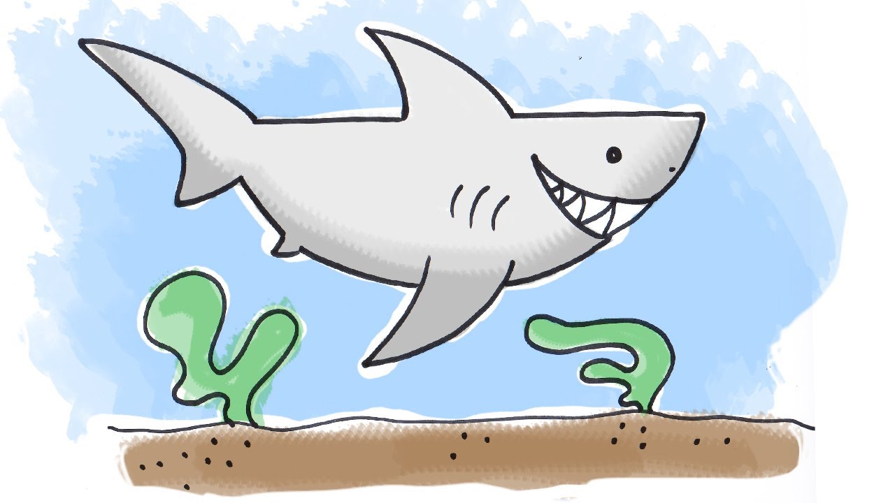 1280x720 How To Draw A Cartoon Shark