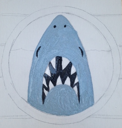 401x421 Sandy Shark On Canvas Board Library Arts