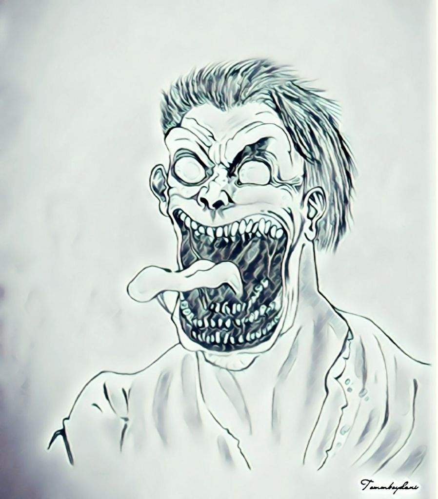 898x1024 Shark Mouth Zombie Sketch Horror Amino