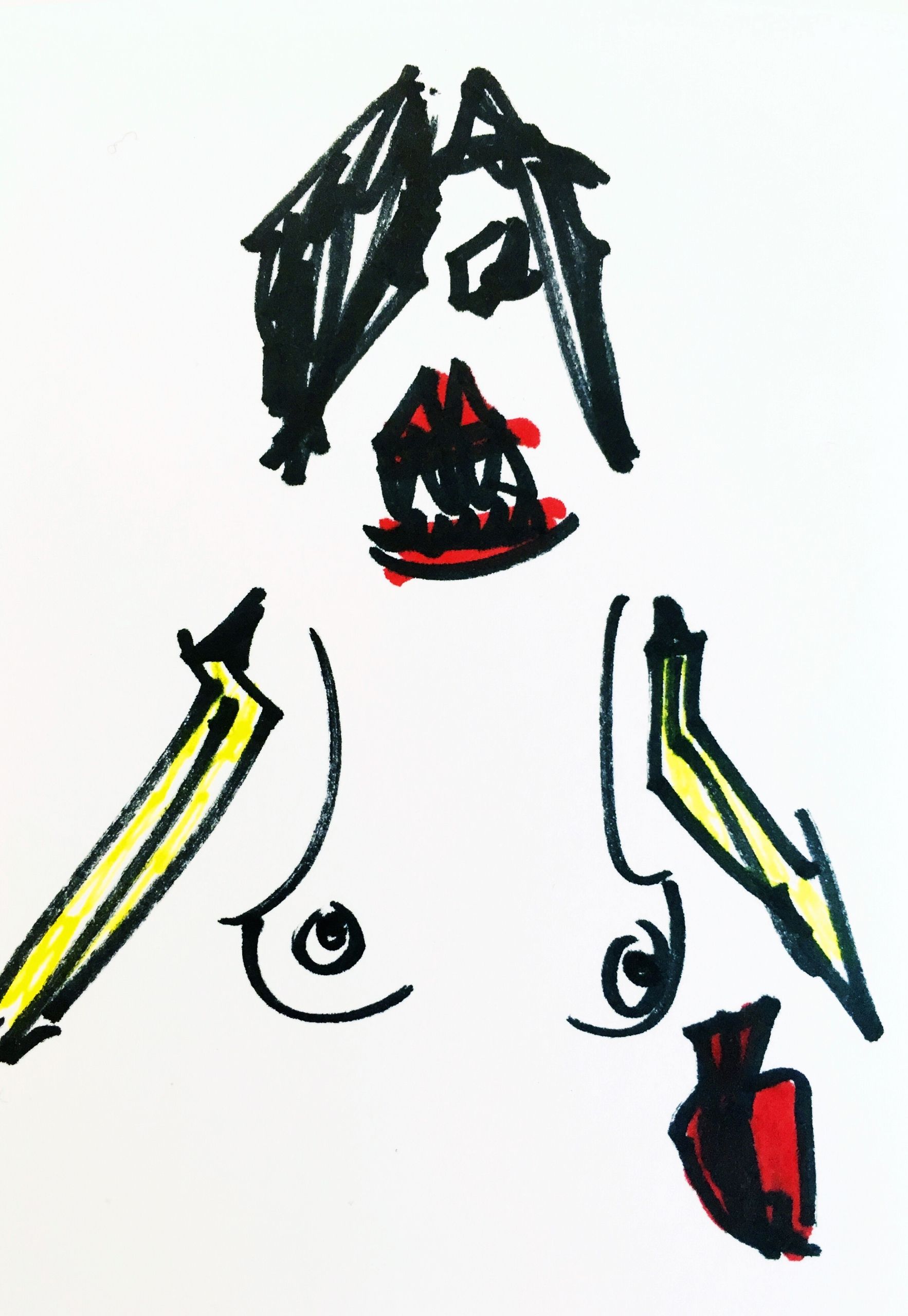 1766x2560 Nude Woman With Banana Arms And Shark Teeth About To Eat Your