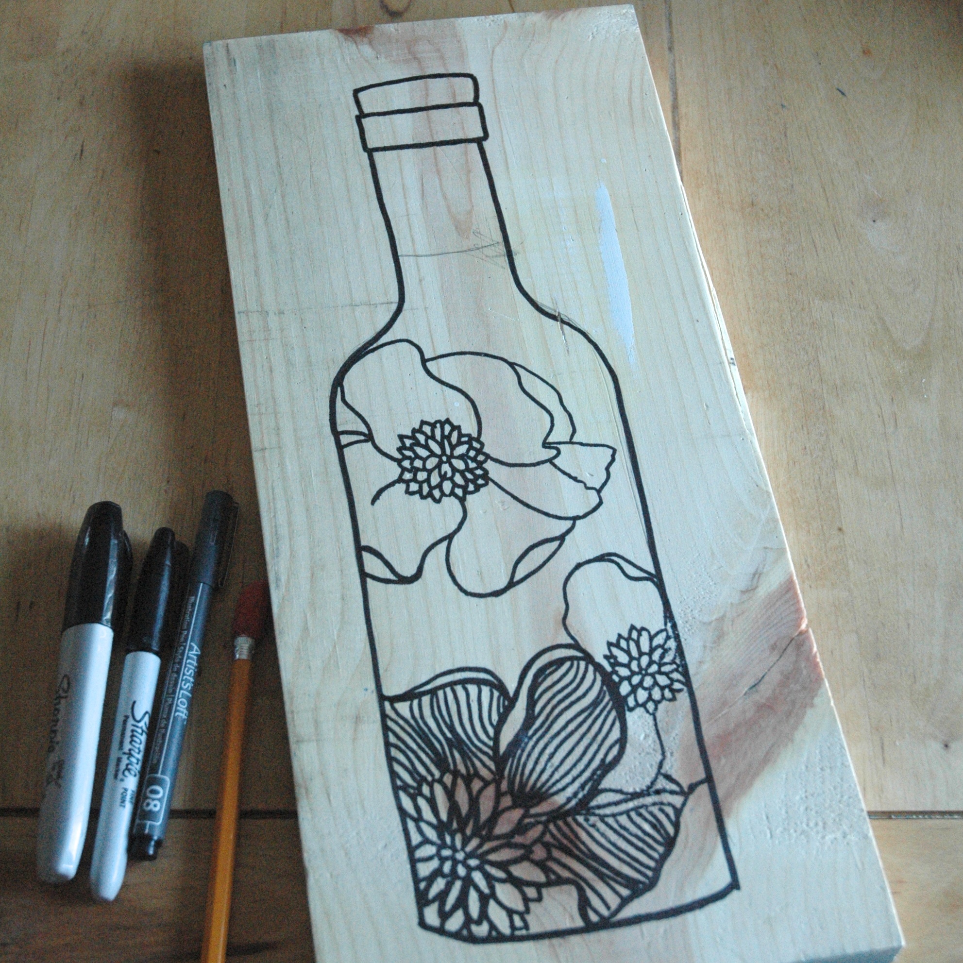 1983x1983 Scrap Wood + Sharpie Marker = Art