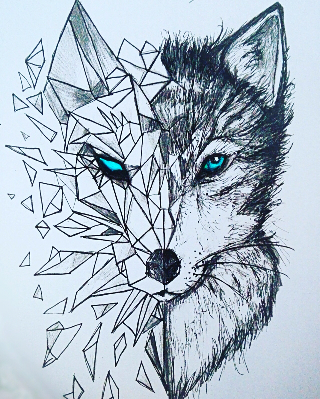 1068x1334 Shattered Wolf Tat Idea Tattoo Ideas Tatting