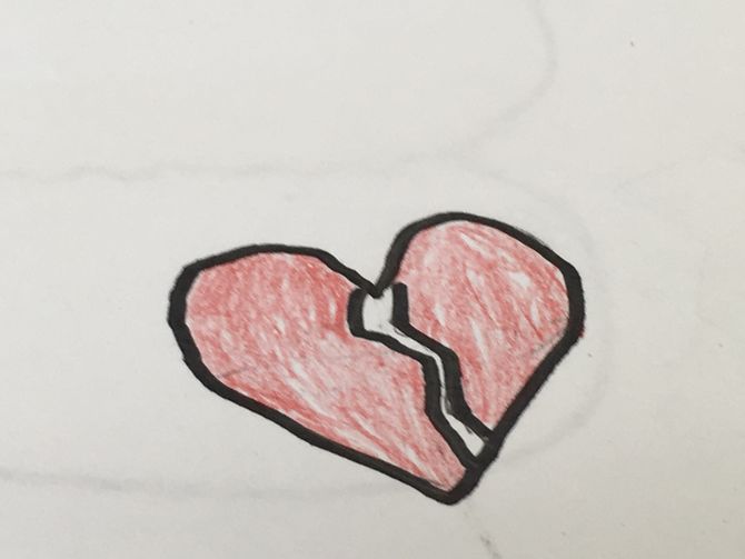 670x503 How To Draw A Broken Heart 9 Steps (With Pictures)