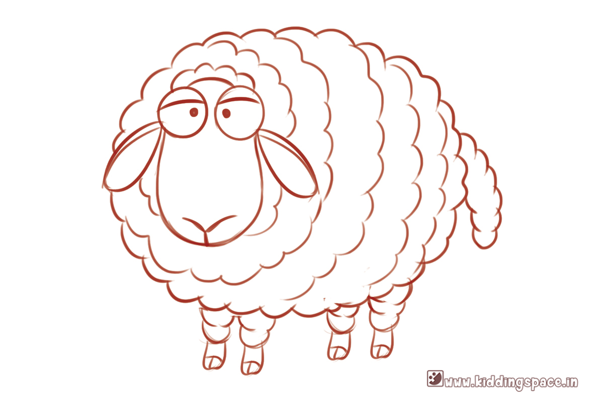 1200x800 How To Draw A Cartoon Sheep Kidding Space