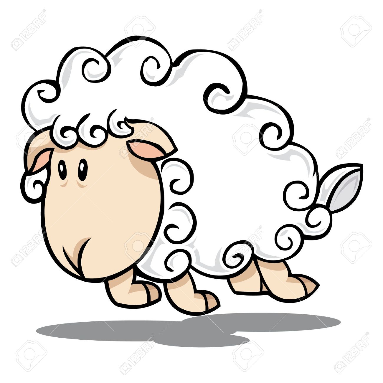 1300x1300 Sheep Cartoon Drawing Illustration Of Jump Sheep Royalty Free