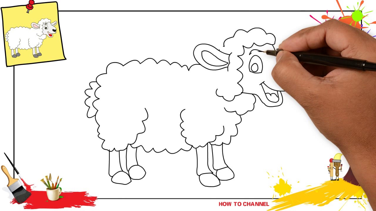 1280x720 How To Draw A Sheep 2 Simple, Easy Amp Slowly Step By Step For Kids