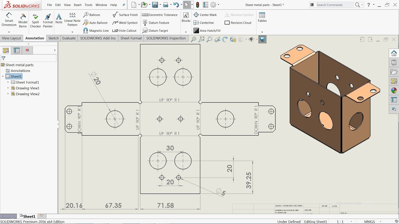 1280x720 Solidworks Tutorial Sheet Metal Drawings