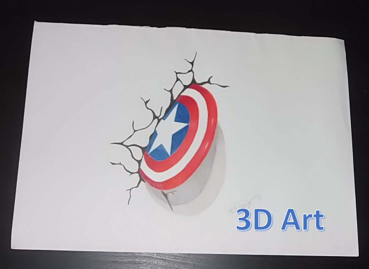 1240x905 Captain America Shield Drawing In 3d