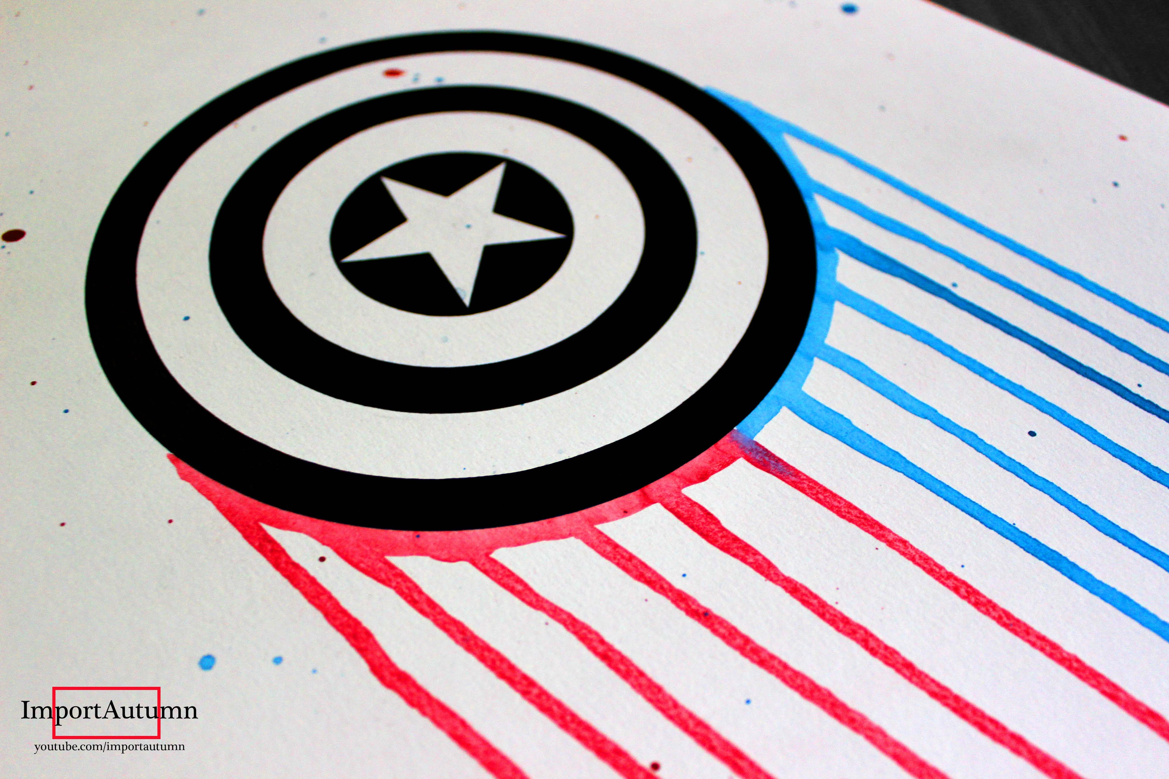 4096x2731 Drawing Captain America's Shield [Ink And Watercolour]