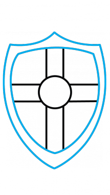 215x382 How To Draw A Knights Shield, Medieval Items, Easy Step By Step