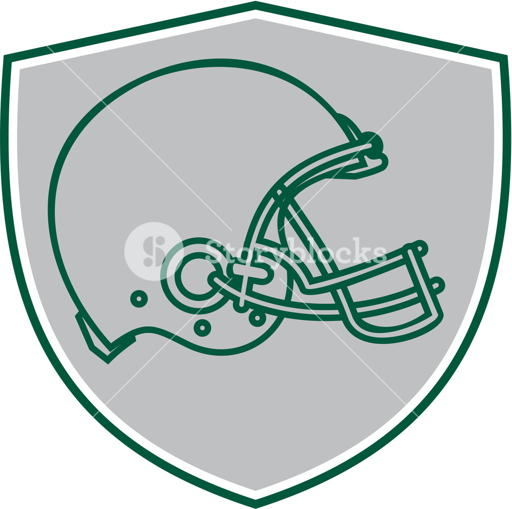 1000x995 Line Drawing Illustration Of An American Football Helmet Viewed