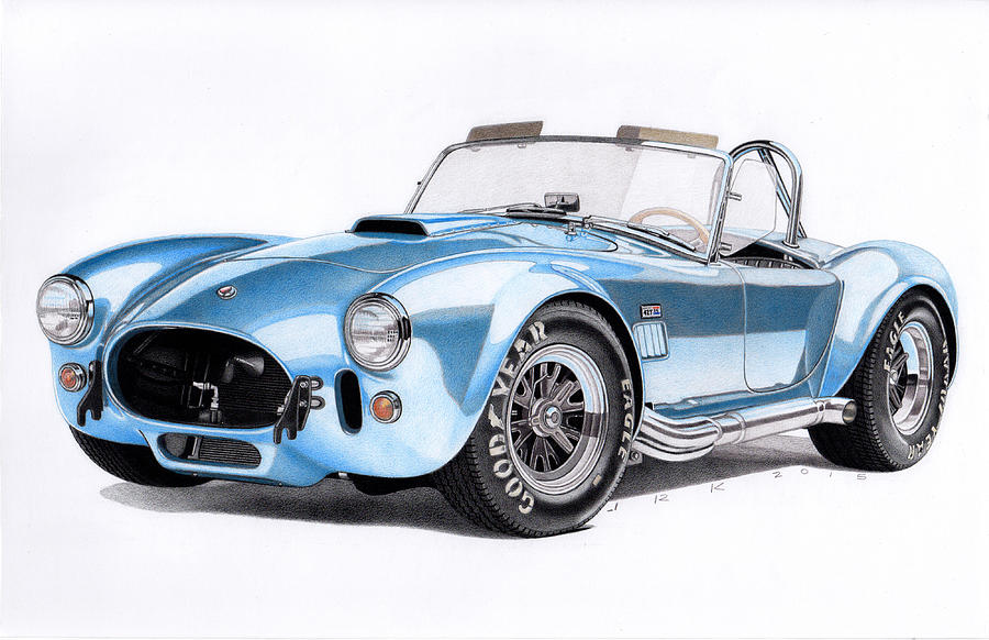 900x582 1966 Shelby Cobra 427 Drawing By James Robert