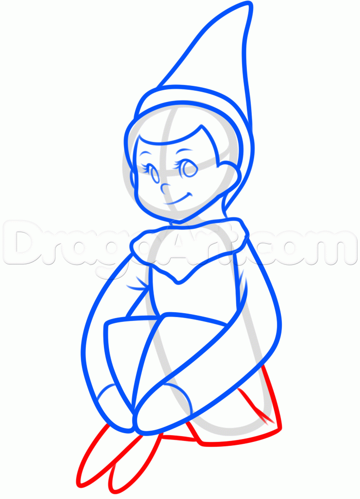 738x1023 How To Draw The Elf On The Shelf Step 10 Draw This Warm Ups
