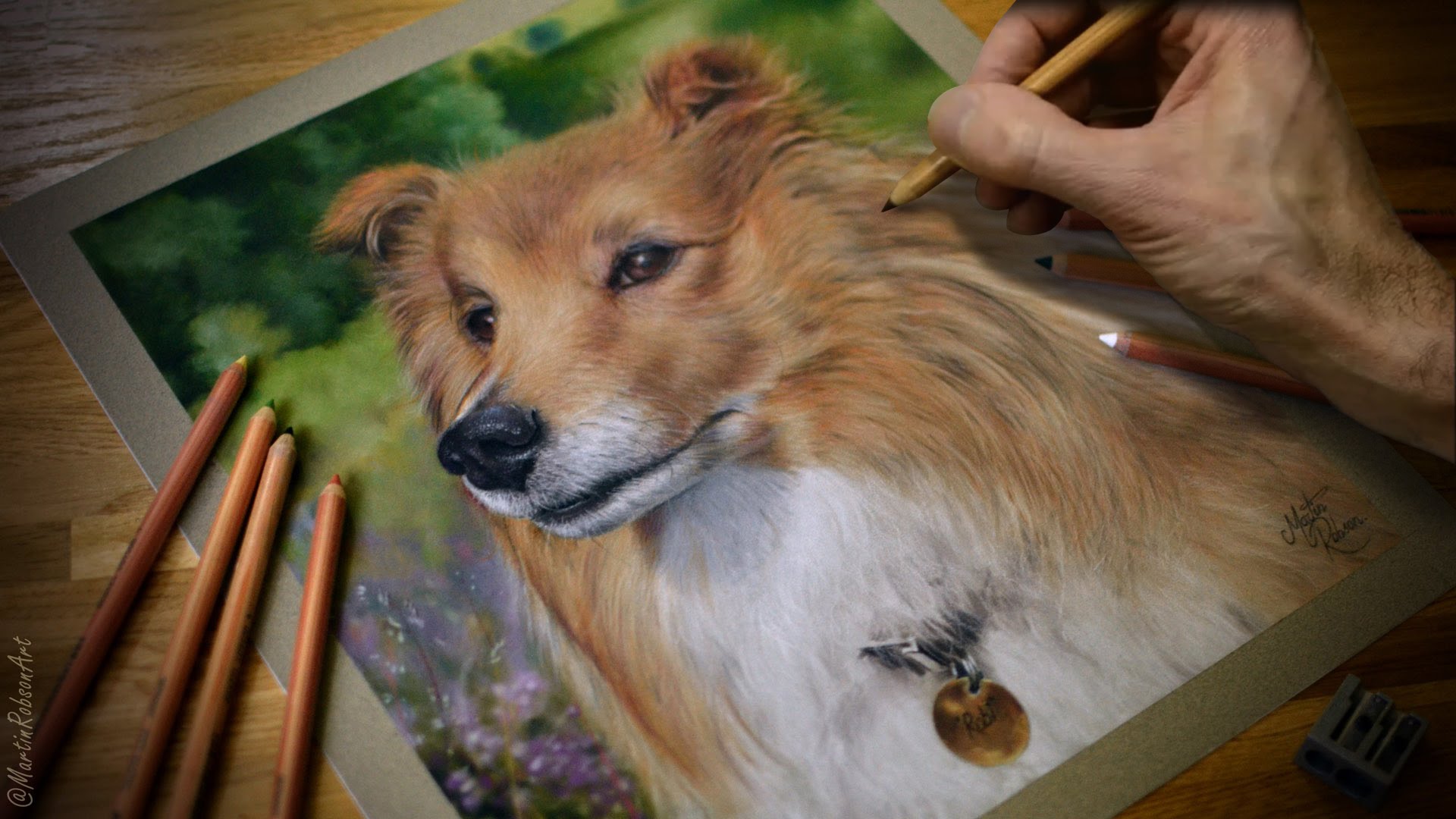 1920x1080 Speed Drawing A Dog In Pastels