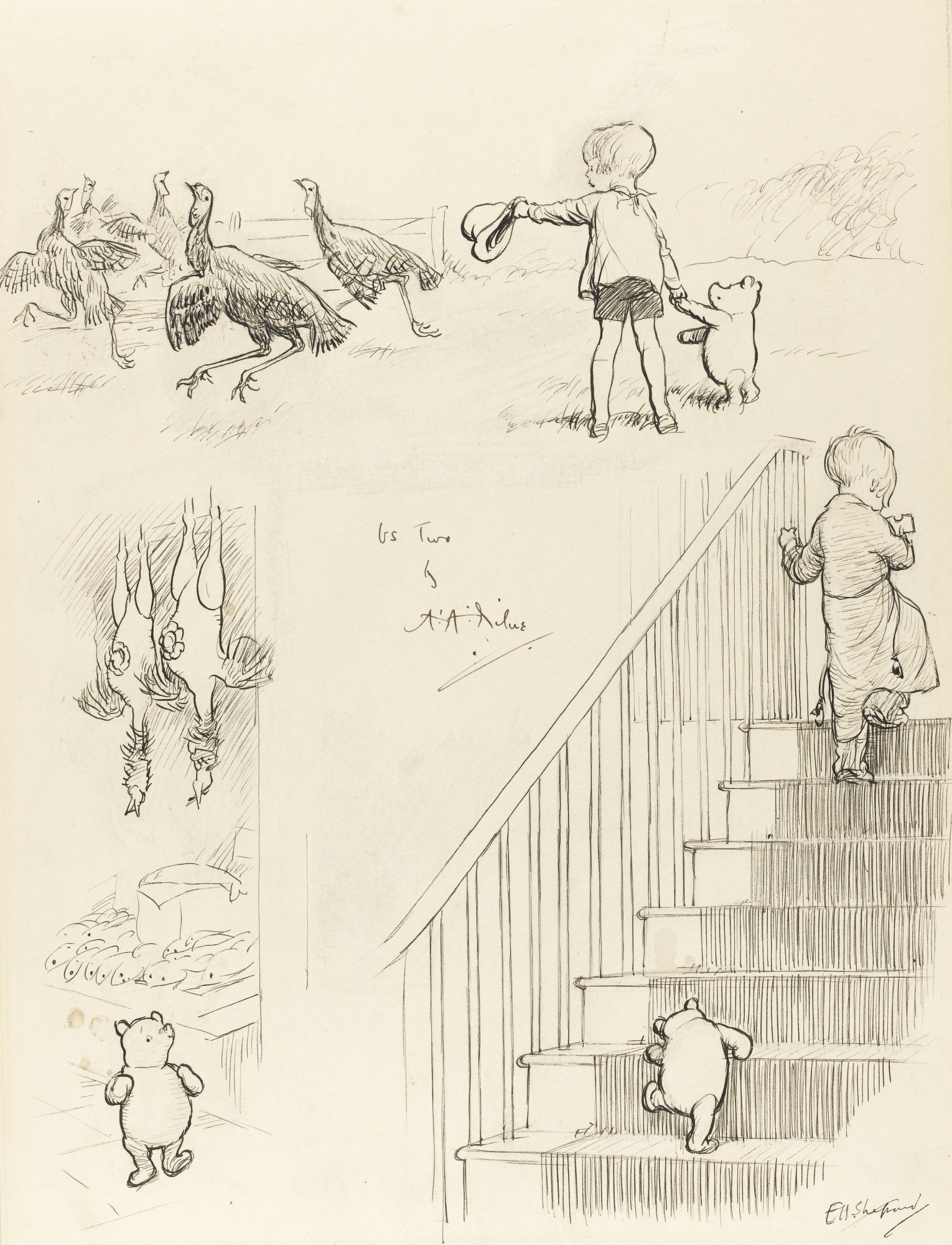 1530x2000 Shepard, E.h. Three Original Drawings