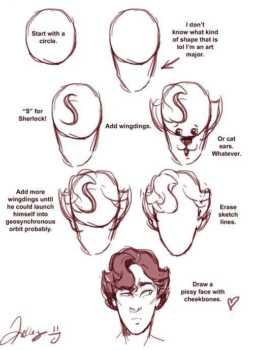 500x688 How To Draw Sherlock's Hair