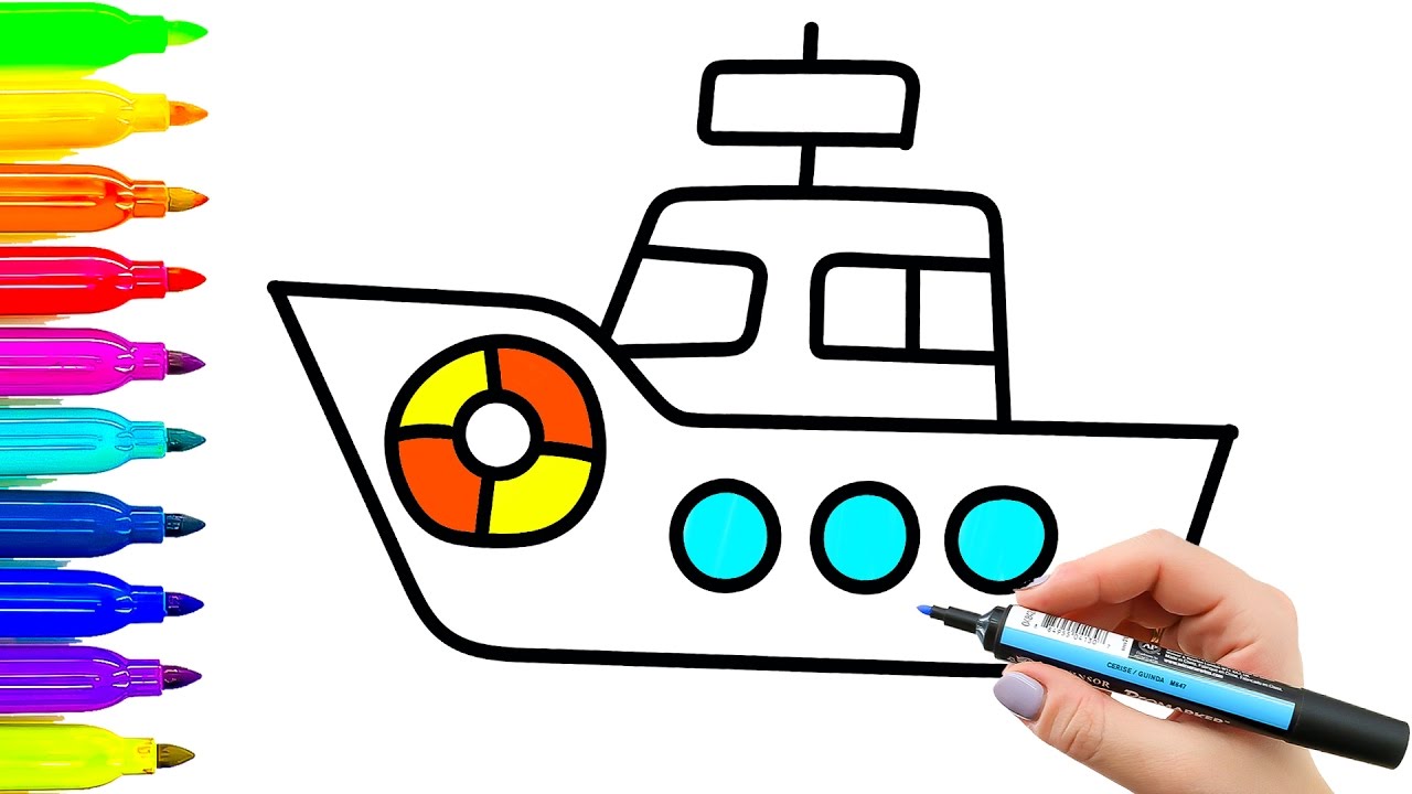 1280x720 Baby Ship Coloring Pages And Drawing Videos For Kids