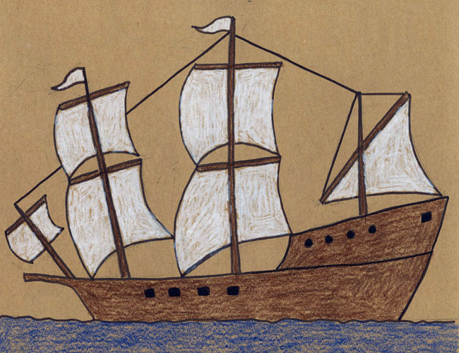650x499 Draw A Mayflower Ship