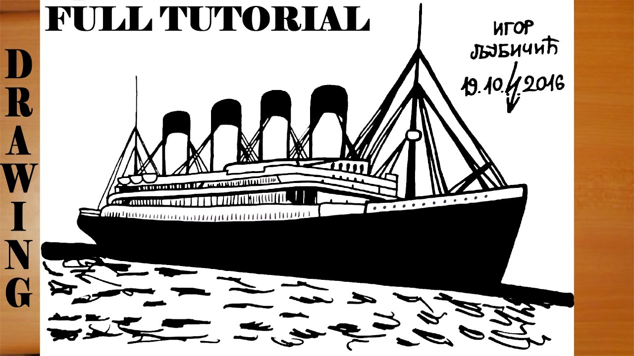 1280x720 Titanic Ship Color Pencil Drawing Photos How To Draw Titanic Step