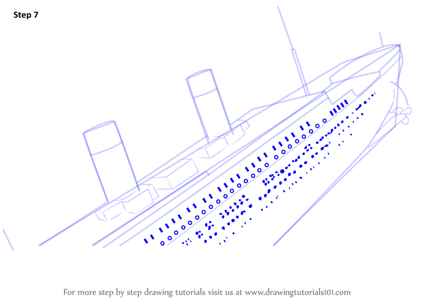 844x598 Learn How To Draw Titanic Sinking (Boats And Ships) Step By Step