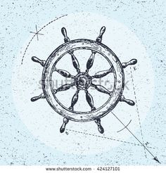 236x246 Ship Wheel In Retro Style Icon Set Stock Vector