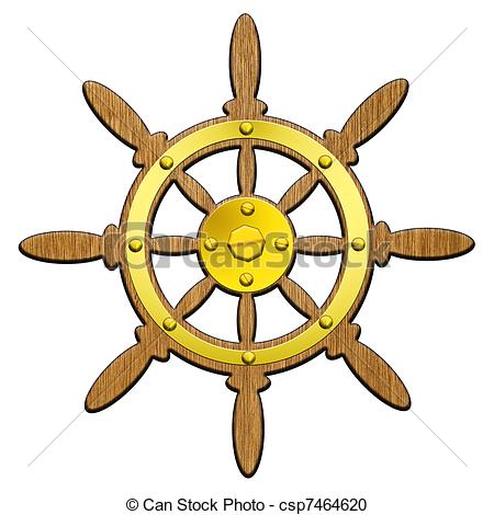450x470 Ship Steering Wheel Stock Illustration