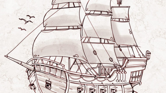 570x320 Simple Pirate Ship Drawing How To Draw A Pirate Ship Step By