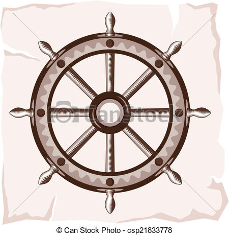 450x460 Old Ship Wheel Vectors Illustration