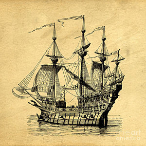 300x300 Tall Ships Drawings Fine Art America