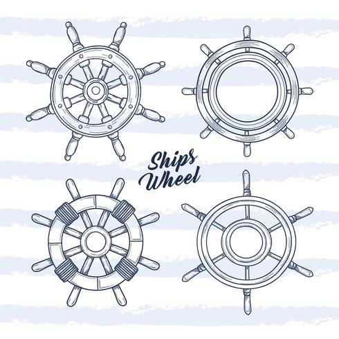 490x490 Ships Wheel Vector Icons