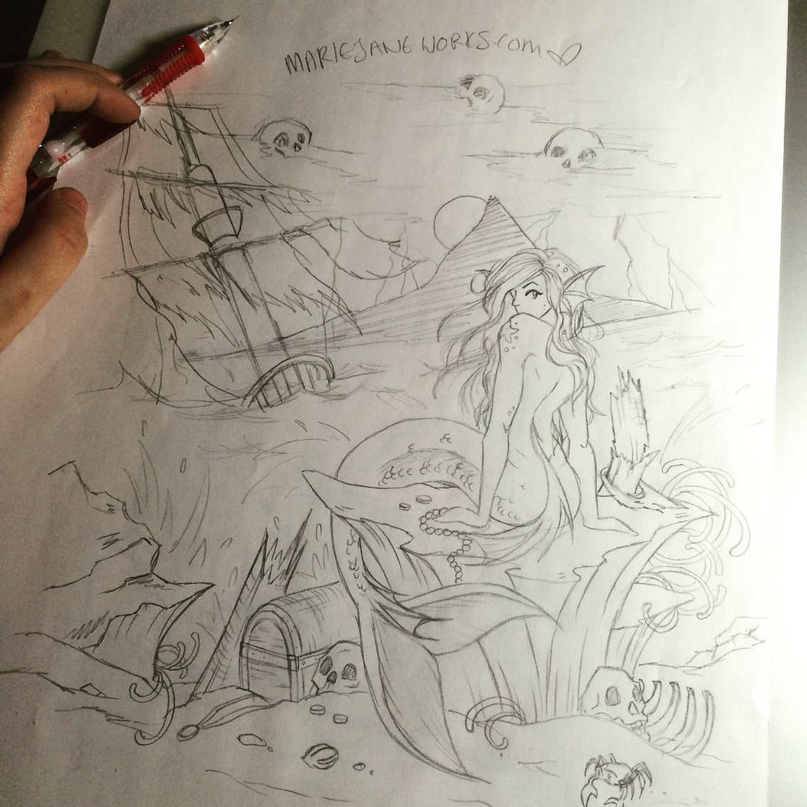 1136x1136 Image Result For Shipwreck Mermaid Sketch Tattoo